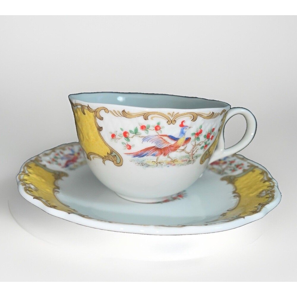 Andrea by Sadek Chelsea Bird Cup Saucer & Plate Newport Mansions Lot